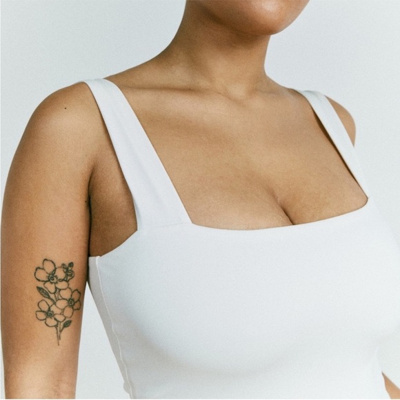 Reformation Daria EcoMove White Square Neck Tennis Mini Dress Small - Picture 2 of 6